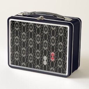 Spiders - Bat Black and Bone White Metal Lunch Box