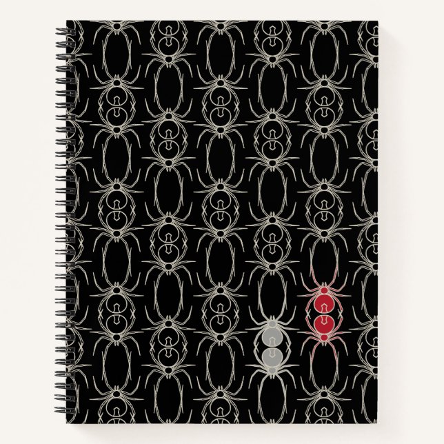 Spiders - Bat Black and Bone White Notebook (Front)