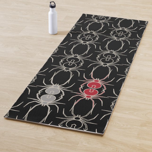 Spiders - Bat Black and Bone White Yoga Mat (In Situ)
