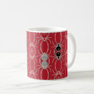 Spiders - Blood Red and Bone White Coffee Mug