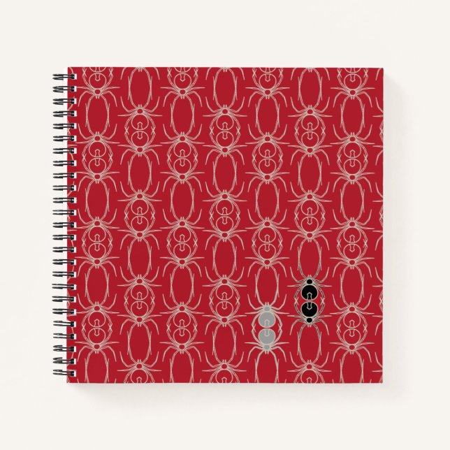 Spiders - Blood Red and Bone White Notebook (Front)