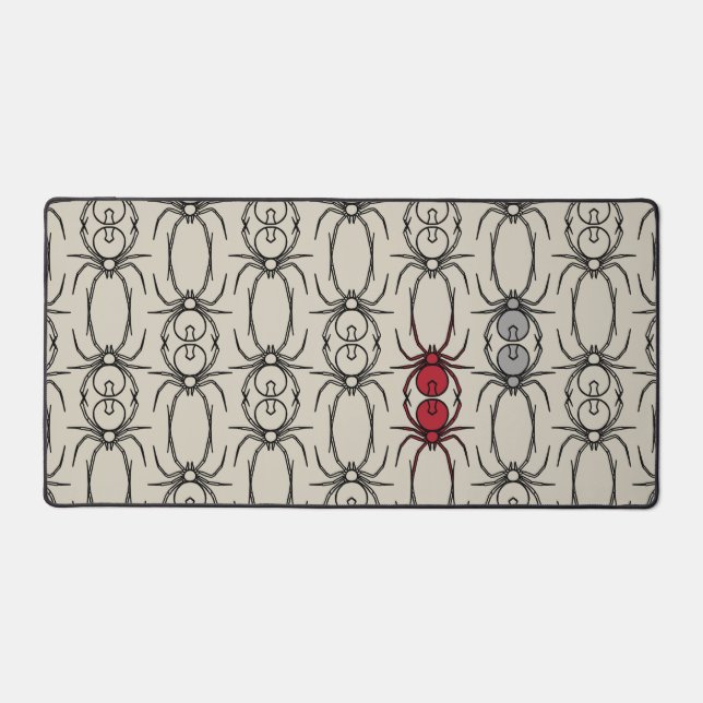 Spiders - Bone White and Bat Black Desk Mat (Front)