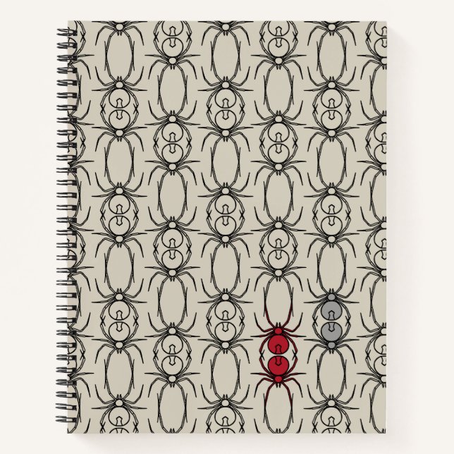 Spiders - Bone White and Bat Black Notebook (Front)
