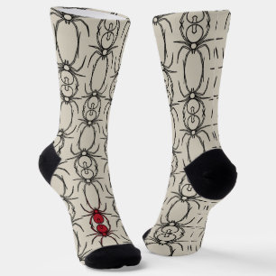 Spiders - Bone White and Bat Black Socks