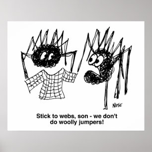 Spiders Discuss Woolly Jumpers Poster