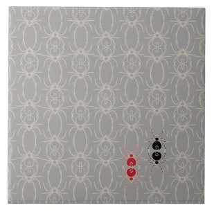 Spiders - Ghost Grey and Bone White Ceramic Tile