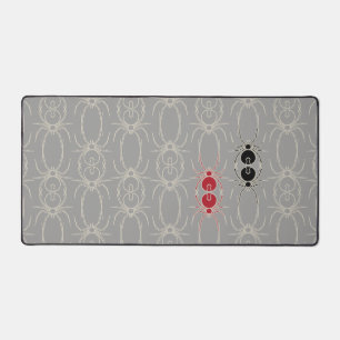 Spiders - Ghost Grey and Bone White Desk Mat