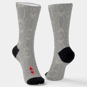 Spiders - Ghost Grey and Bone White Socks