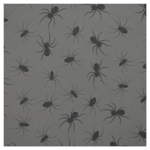 Spiders Gothic Halloween Black Fabric