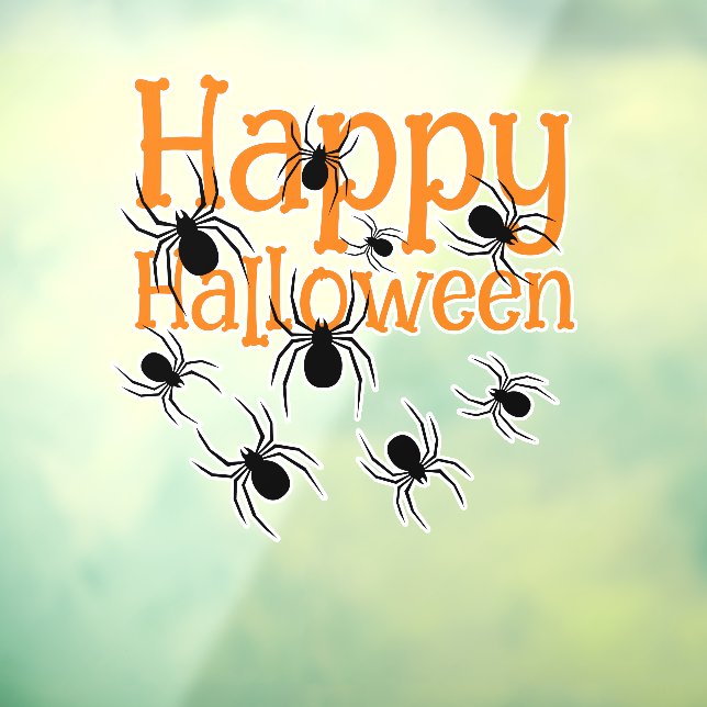 Spiders Happy Halloween Black and Orange (Sheet 3)