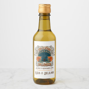 Spiders & Lilies Spooky Halloween Personalised Wine Label