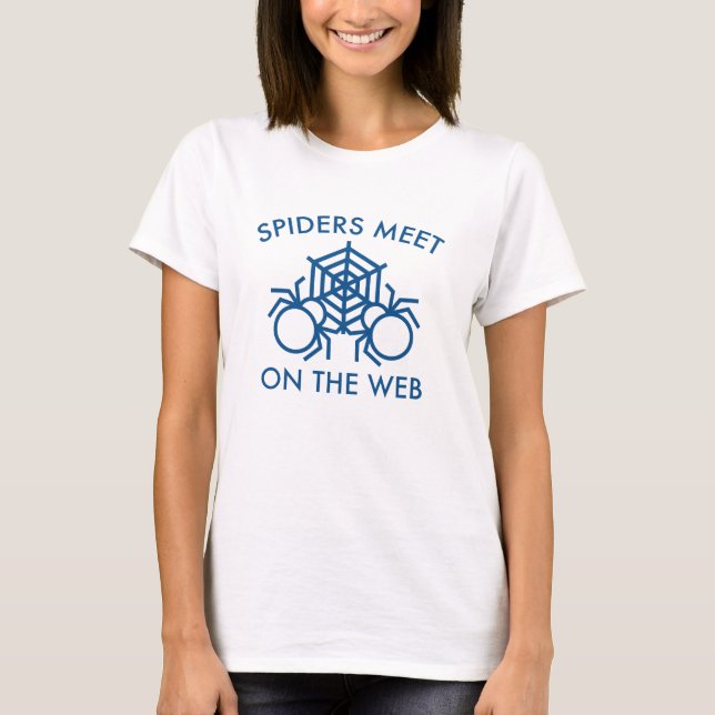 Spiders Meet On The Web T-Shirt (Front)
