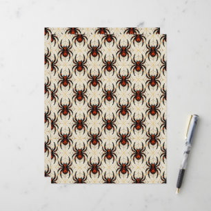 Spiders on Geometric Webs Scrapbook Paper