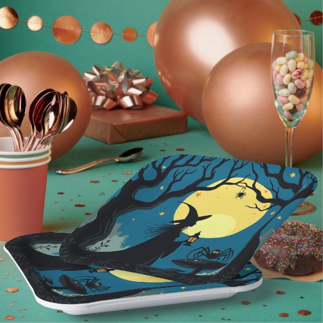 Spiders, Toadstools and Witches Paper Plate (Multi)