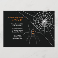 Spider's Web Halloween Invitation