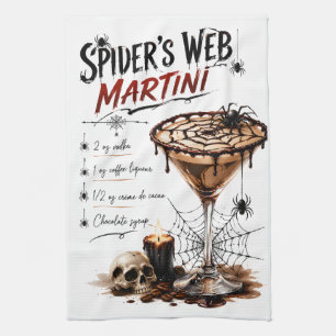 Spider's web Martini recipe Tea Towel