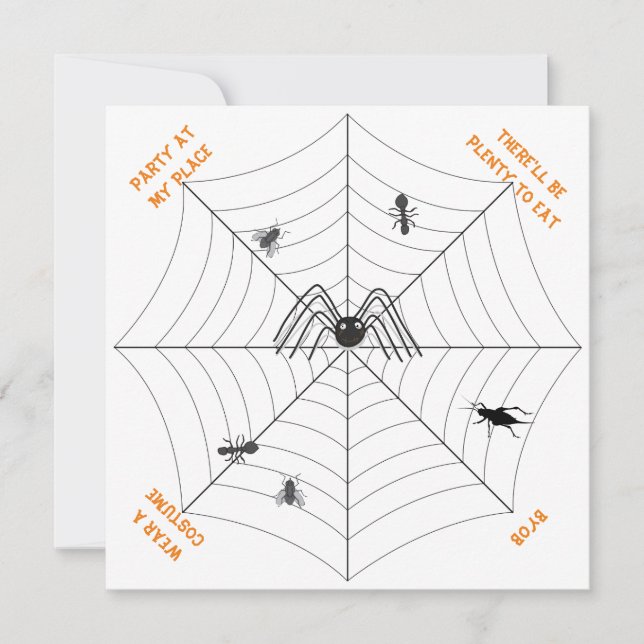 Spider's Web Party at My Place - Party Invitation (Front)