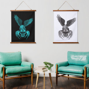Spiderskull with Eagle Hanging Tapestry