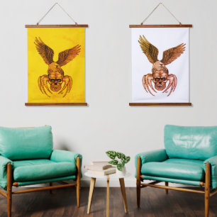 Spiderskull with Eagle Hanging Tapestry