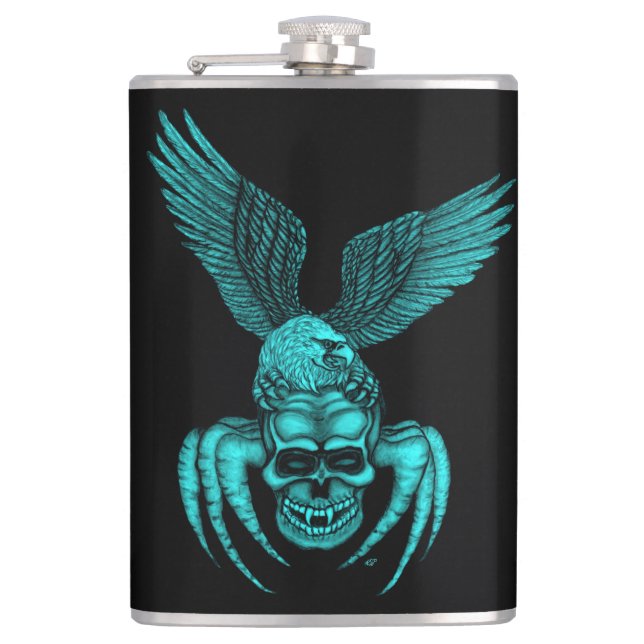 Spiderskull with Eagle Hip Flask (Front)