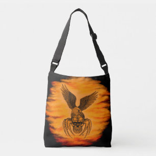 Spiderskull with Eagle in Tattoo-style Crossbody Bag