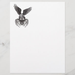 Spiderskull with Eagle in Tattoo-style Letterhead