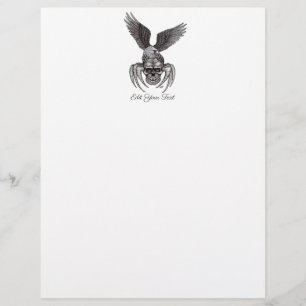 Spiderskull with Eagle in Tattoo-style Letterhead