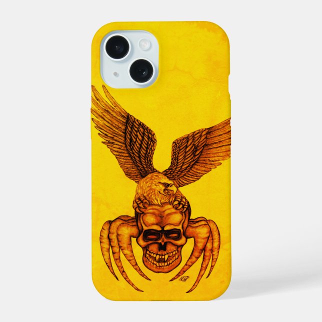 Spiderskull with Eagle iPhone 15 Case (Back)
