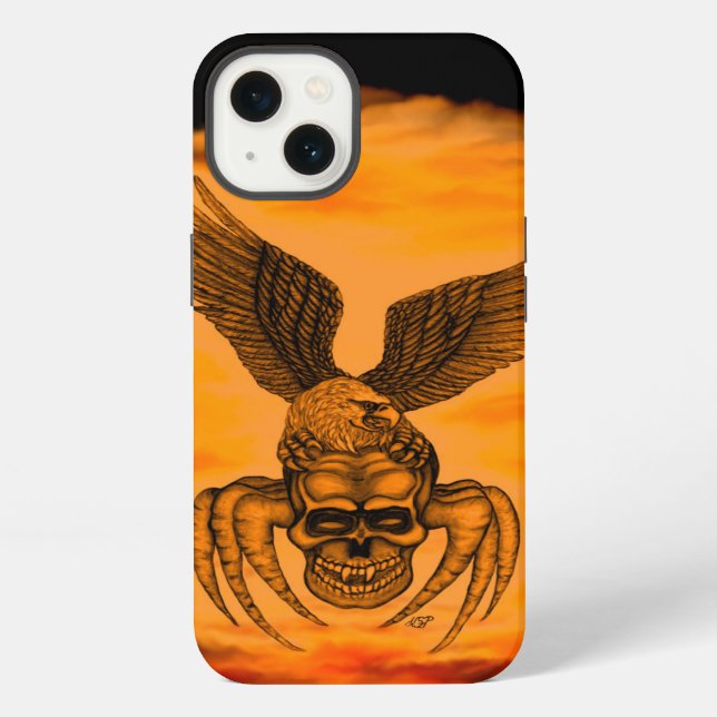 Spiderskull with Eagle iPhone Case (Back)