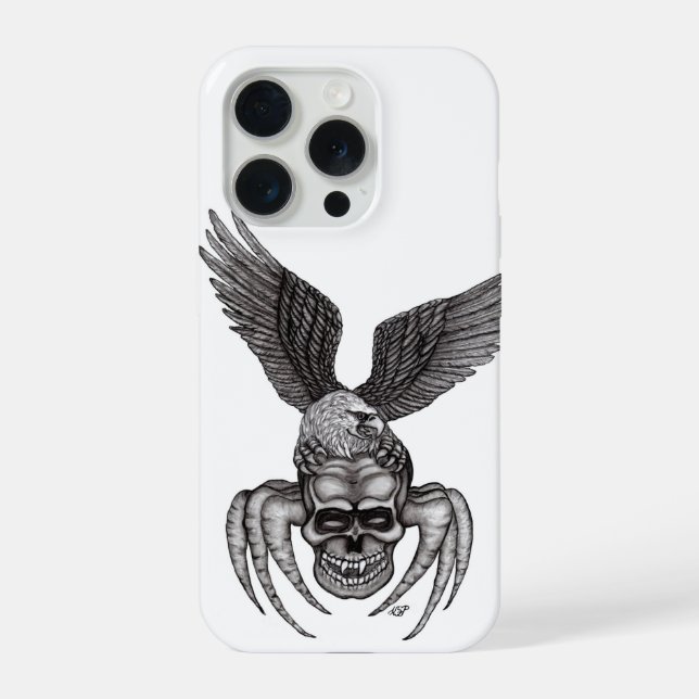 Spiderskull with Eagle iPhone Case (Back)