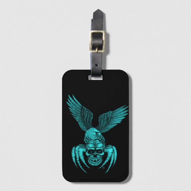 Spiderskull with Eagle Luggage Tag (Front Vertical)