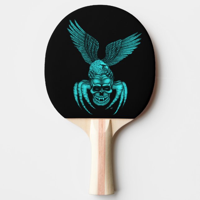 Spiderskull with Eagle Ping Pong Paddle (Front)