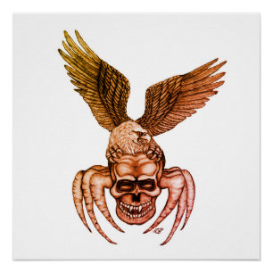 Spiderskull with Eagle Poster