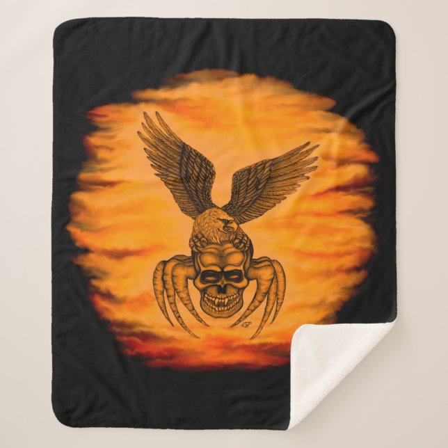 Spiderskull with Eagle Sherpa Blanket (Front)