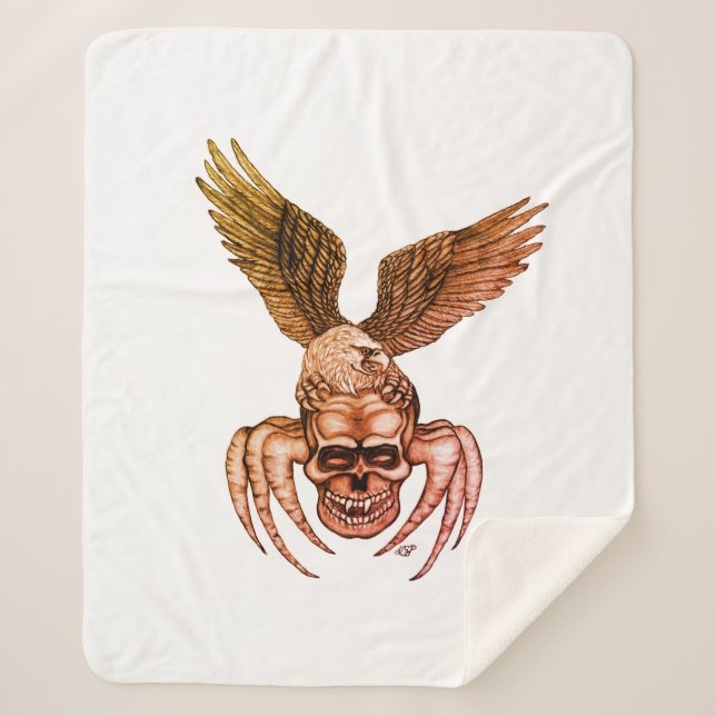 Spiderskull with Eagle Sherpa Blanket (Front)