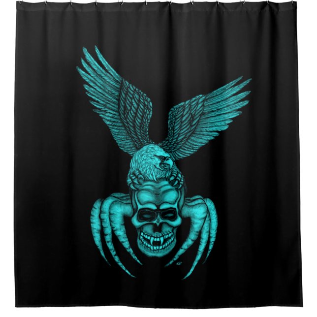 Spiderskull with Eagle Shower Curtain (Front)