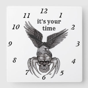 Spiderskull with Eagle Square Wall Clock