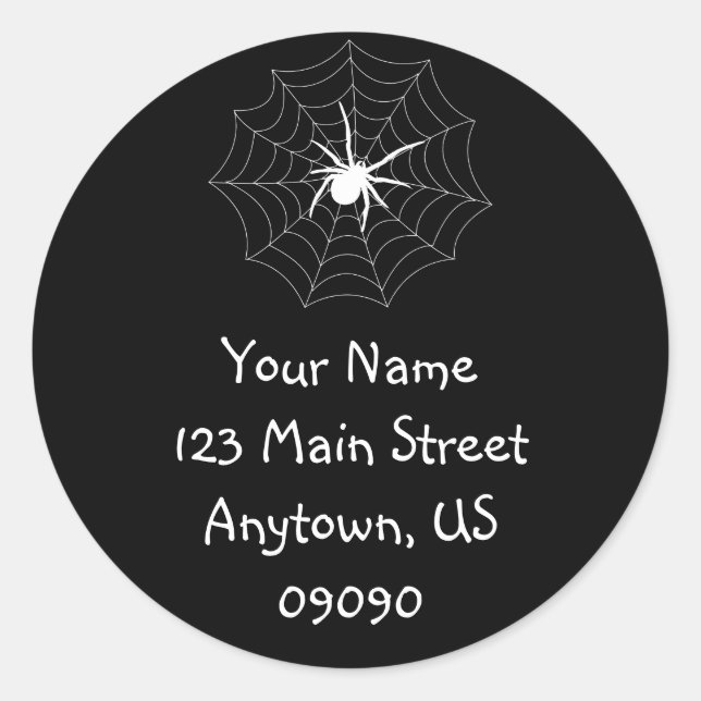 Spiderweb Address Label (White / Black) (Front)
