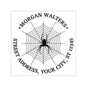 SpiderWeb and Spider Silhouette #2 Name Address Self-inking Stamp