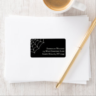 Spiderweb Black and White Return Address Label