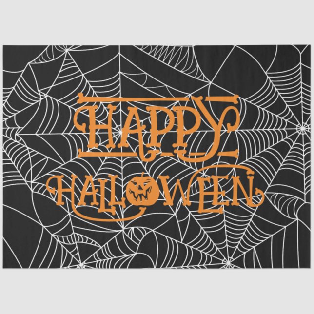 Spiderweb Crescent Moon Halloween Costume Party Tissue Paper (Front)