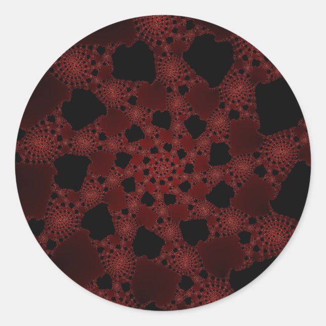 Spiderweb Fractal Classic Round Sticker (Front)