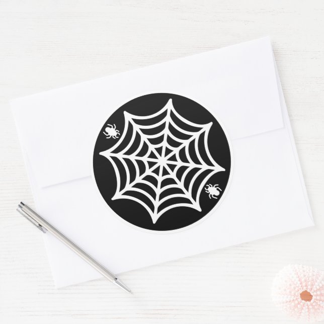Spiderweb Halloween Classic Round Sticker (Envelope)