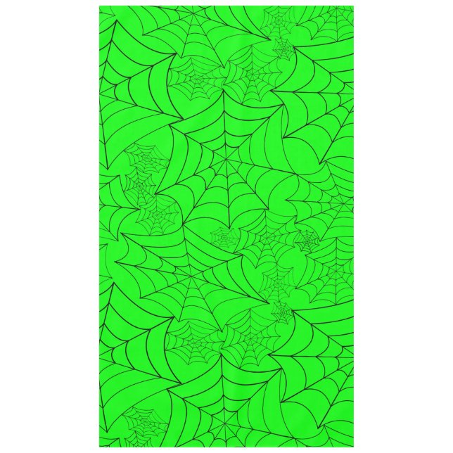 spiderweb halloween gothic spider web acid green tablecloth (Front)