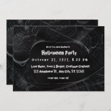 Spiderweb Halloween Party Invitation