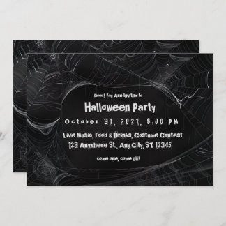 Spiderweb Halloween Party Invitation