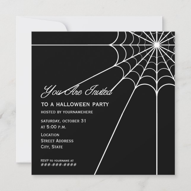 Spiderweb Halloween Party Invitation (Front)