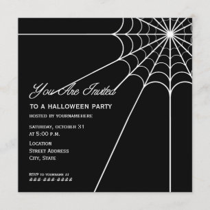 Spiderweb Halloween Party Invitation