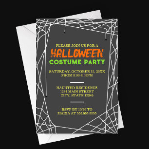 Spiderweb Halloween Party Invitation