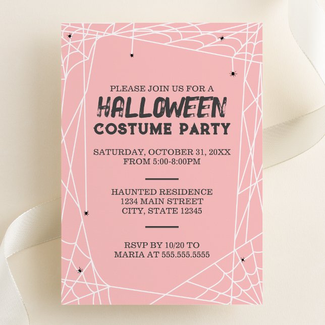 Spiderweb Halloween Party Invitation (Creator Uploaded)